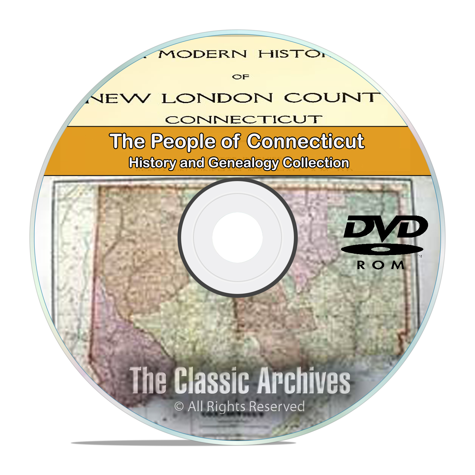 Connecticut CT, People, Cities, Towns, History and Genealogy 75 books DVD